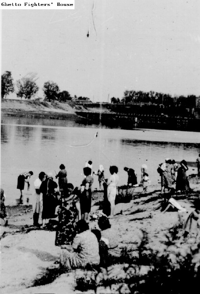 Ghetto Jews Bathing on Daugava (Dvina) River